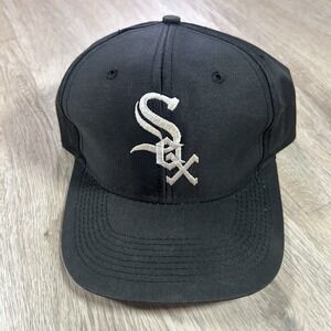 VTG Chicago White Sox Snapback Hat MLB Baseball Logo 7 Black Cap